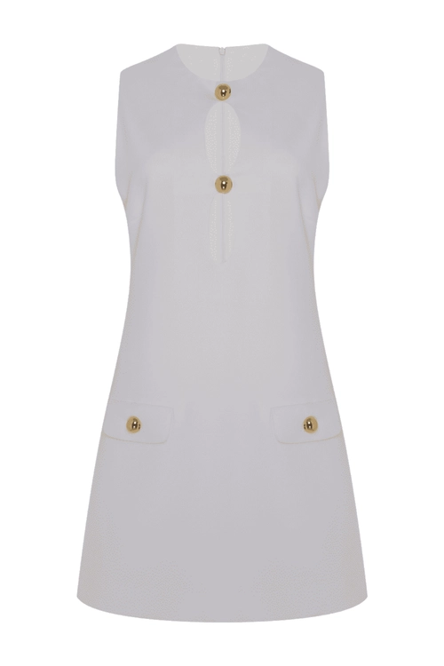 VESTIDO MARCELLA COM BOTÃO DOURADO