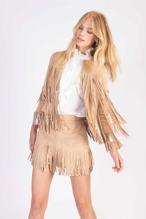 JAQUETA FRANJAS SUEDE