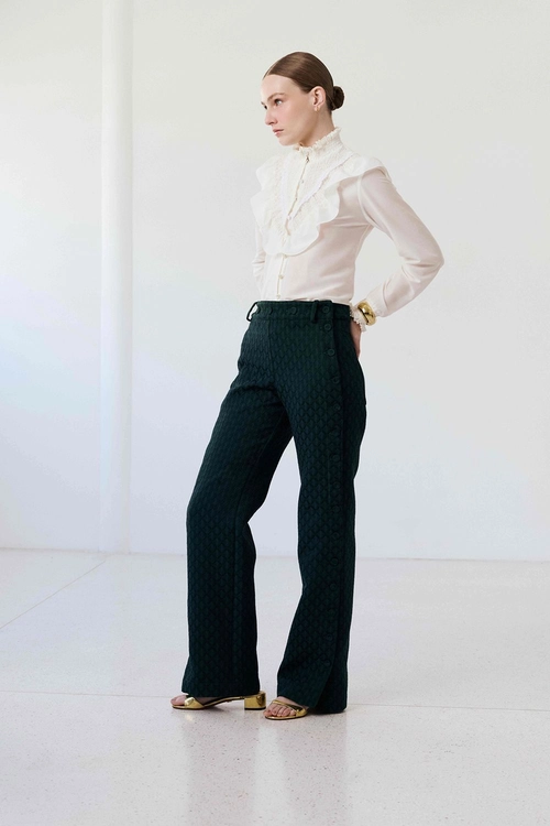 CALÇA WIDE LEG COM BOTÕES FORRADOS CATARINA