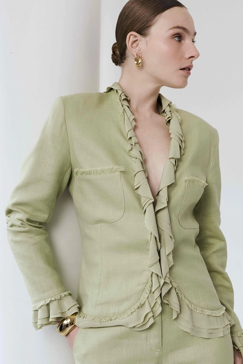 BLAZER DESFIADO COM BABADOS